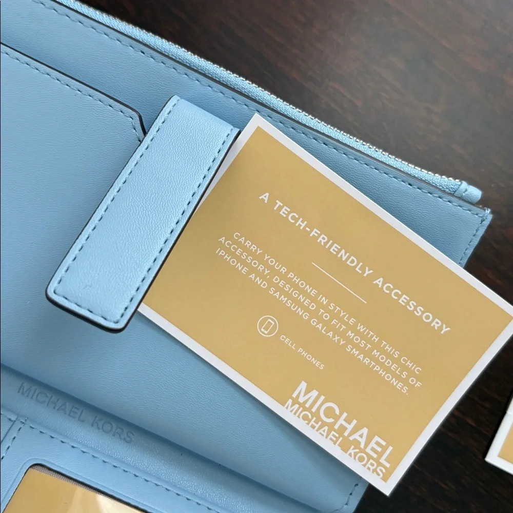 MICHAEL KORS Jet Set Large Ombré Logo Double Zip wristlet NWT - Picture 9 of 13